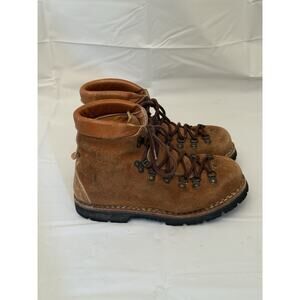 COBRA Suede Leather Alpine Mountaineering Boots Men 8 Women 9 Tan Made in Italy
